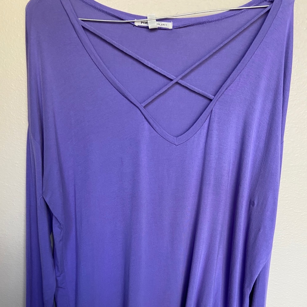 Pink Super Soft Criss Cross Front Long Sle…